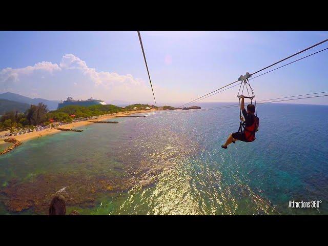 [HD] Dragon's Breath Zipline - Zip Line over Water - Labadee, Haiti