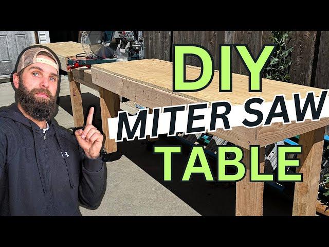 How to Build a MITER SAW TABLE!! Easy Work/ Shop Table Build that is a MUST HAVE in your woodshop!