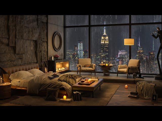 Soothing Jazz Piano for Relaxation & Work - Deep Sleep in a New York Luxury Bedroom