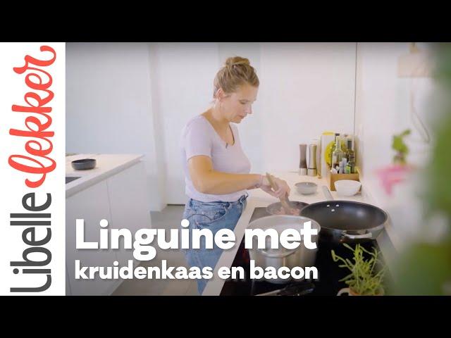 Klaar in 30 minuten: linguine met kruidenkaas en bacon