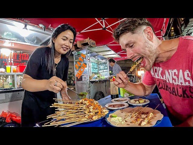 Cute Indonesian girl challenges me to eat 100 SPICY Sate 