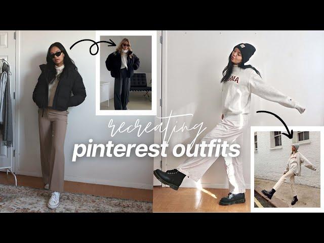 recreating pinterest outfits with a capsule wardrobe | minimalist winter outfit ideas!