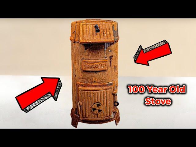 Restoring an Abandoned Circle Antique Stove - 100 Years Old ASMR