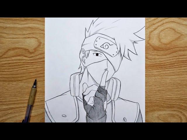 How to draw Kakashi from Naruto | Kakashi Hatake step by step | easy tutorial