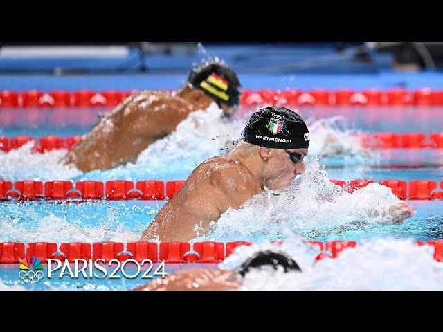 Martinenghi wins gold in 100m breaststroke; Fink, Peaty share silver | Paris Olympics | NBC Sports