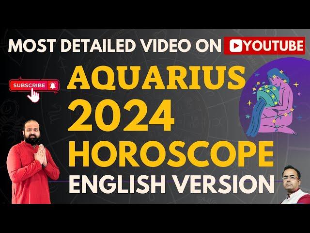 Aquarius 2024 Horoscope Predictions in English | Vedic Astrology Yearly Horoscope |  Zodiac 2024