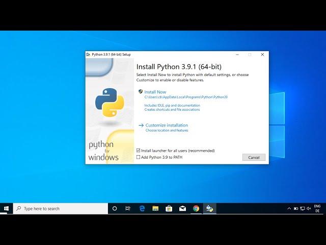 How to Install Python 3.9.1 on Windows 10