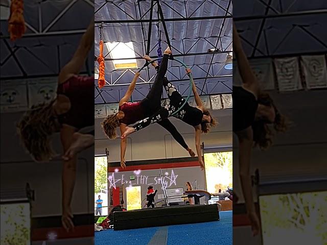 Lil duo on the Lyra {PT 1}#aerialhoop #duo #music #capcut #edit #idkwhattoputhere #givemebackmykids