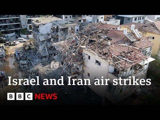 Israel and Iran exchange fire through night with blasts heard in Jerusalem and Tel Aviv | BBC News