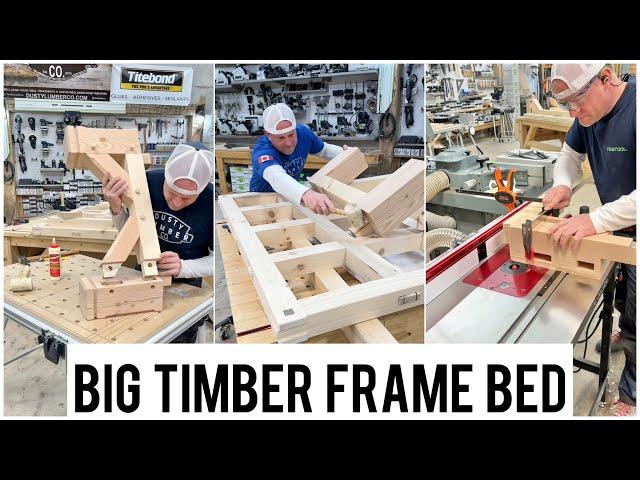 Building a big floating timber frame bed