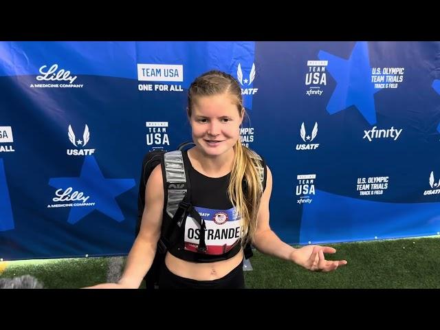 Allie Ostrander after 9:21 pb in 2024 Olympic Trials steeple final