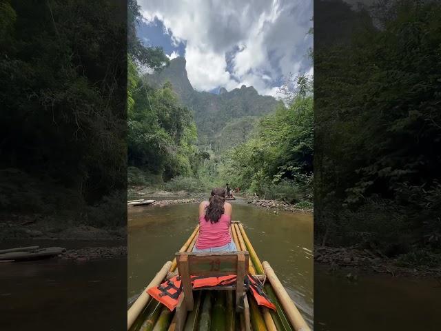 What a fun experience  bamboo rafting in #thailand #travelling #travelgirl