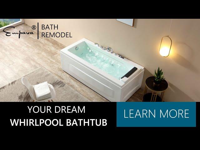 (2023) 67 in. Whirlpool Rectangular Bathtub - EMPV-JT351