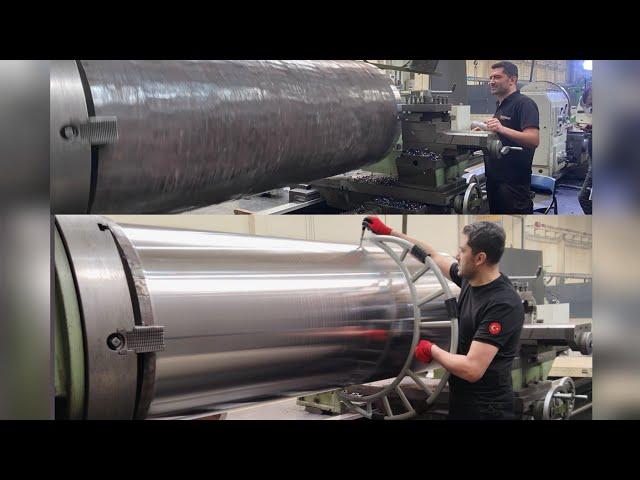 Giant Project on the Lathe: 820 mm Diameter and 2200 mm Length Rod#viralvideo#machine#youtube#torna