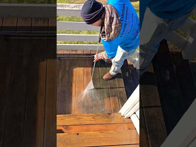 Pressure Washing FILTHY Wood Deck