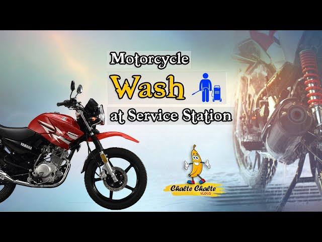 Motorcycle Wash at Service Station I Chalte Chalte VLOG