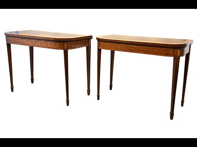 Georgian Mahogany Pair Of Card Tables