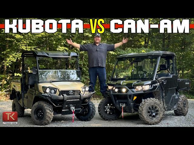 Can-Am Defender vs Kubota RTV-XG850 - Moving Rock & Playing in Mud