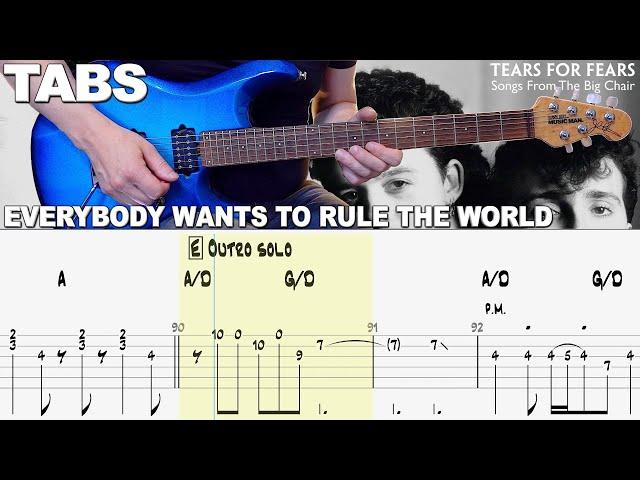 Tears For Fears - Everybody Wants To Rule The World | Guitar cover WITH TABS + EXTENDED OUTRO SOLO