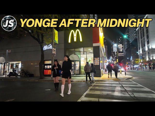 Yonge Street After Midnight | Friday Night Toronto Walk (Nov 2024)