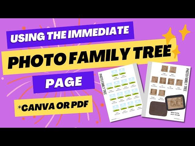 Family History Book - Using the Family Photo Tree (Immediate) Page