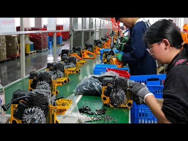 Inside the Chinese Factory The Fascinating Mass Production Journey of Gasoline Powered Chainsaws