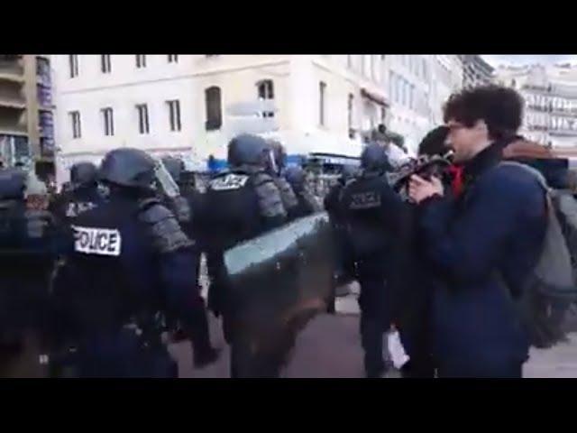 Guy Plays Imperial March on Trumpet in Police March (Meme)