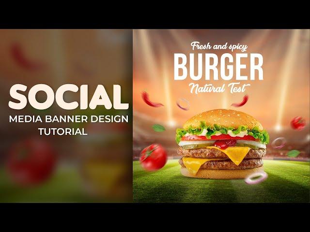 Food social media banner design I Photoshop Tutorial