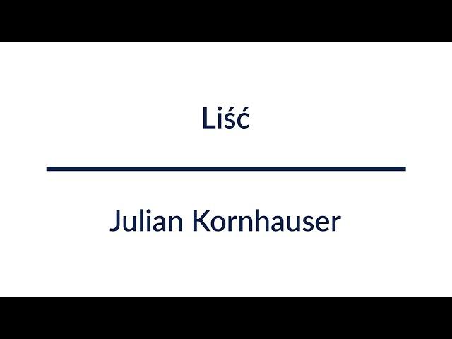 Liść - Julian Kornhauser | Audiobook Całość!