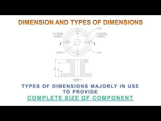 Dimension and Types of Dimensions - Chain / Parallel / Running / Circle / Radius / Angular & Chamfer