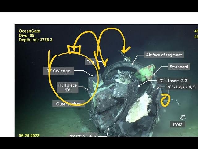 Titan Submersible aft segment,  two oxygen tanks, front dome and side rail story part 1