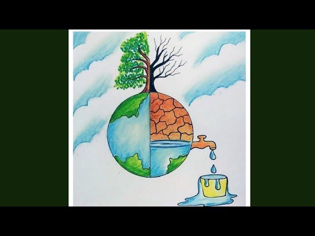 Save Water Save Nature Drawing for Drawing Competition | Easy Drawing For World Environment Day