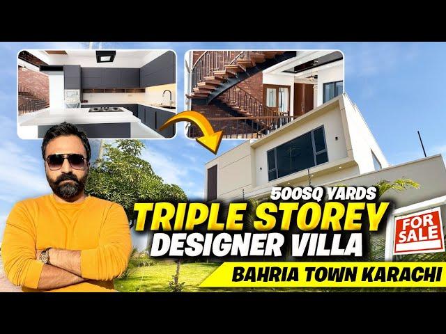 Most EXPENSIVE HOUSE DESIGNED iN 500Sq. Yards Bahria Town Karachi | Huge GARDEN+CINEMA