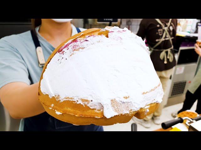 Big Waffle, Giant whipped cream waffle, Sweet potato waffle, Nutella waffle, Korean street food