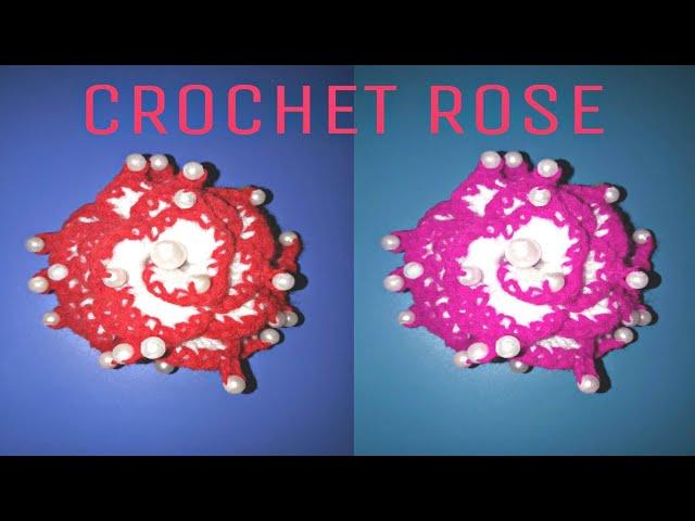 CROCHET ROSE | How to Crochet Rose | Moni Craft Creation