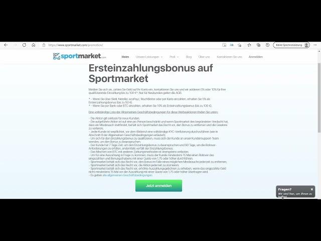 Registrierung sportmarket