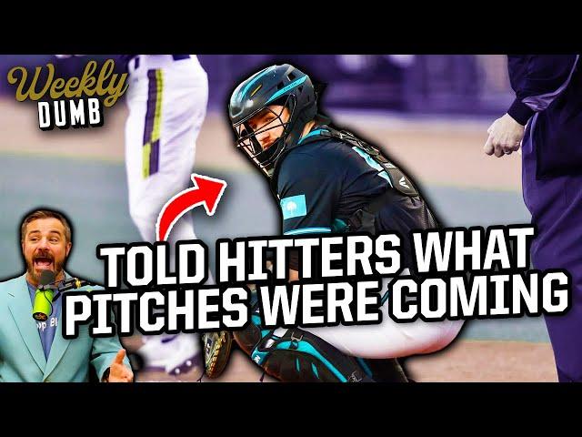 Catcher helps the other team cheat and gets cut & Man caught on camera with cucumber | Weekly Dumb