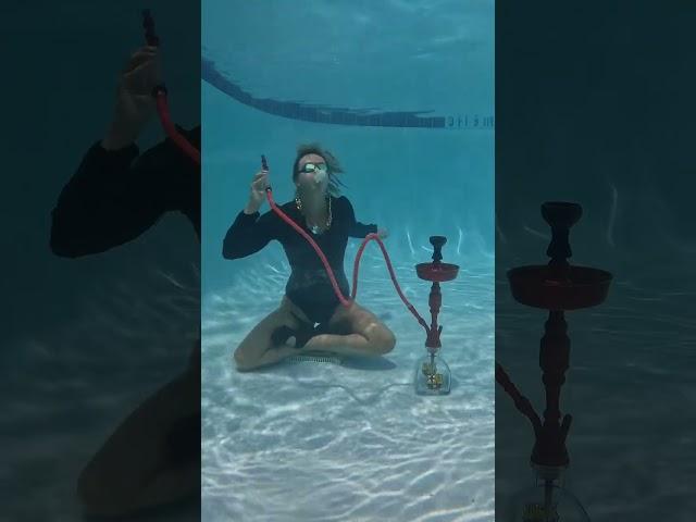 first ever UNDERWATER HOOKAH | SHISHA ‍️ #subscribe #shorts #hookah #shisha #underwater