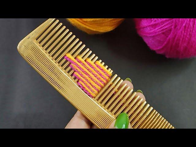 Beautiful Handmade Woolen Flower using Comb - Embroidery Flower Making using Comb - DIY Wool Craft