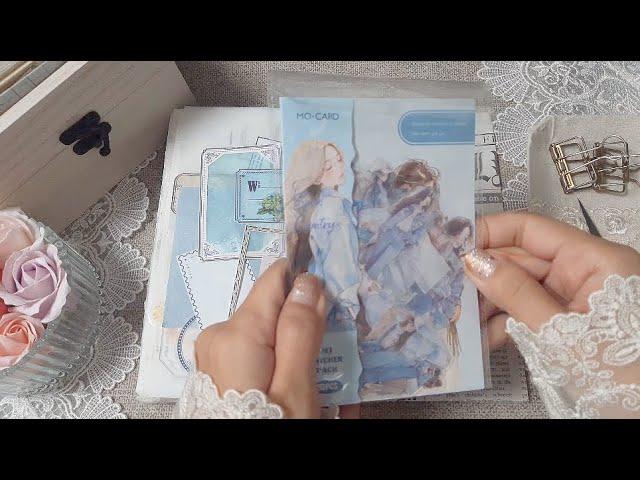 scrapbooking ASMR | Sky Blue | journal idea | Aesthetic Journaling