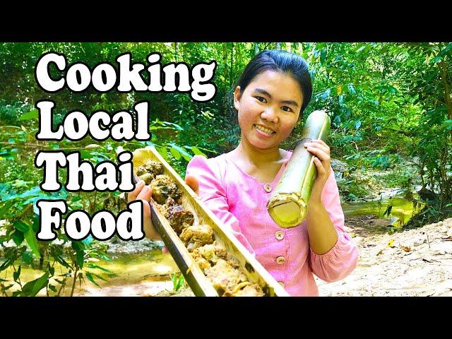 COOKING LOCAL THAI FOOD: CHICKEN AND MIXED HERB BARREL ไก่กระบอกสมุนไพร