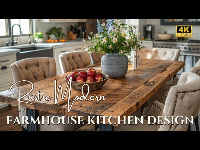 Luxury with Rustic Charm Harmony: Modern Farmhouse Kitchen Design with Vintage Rustic Touch