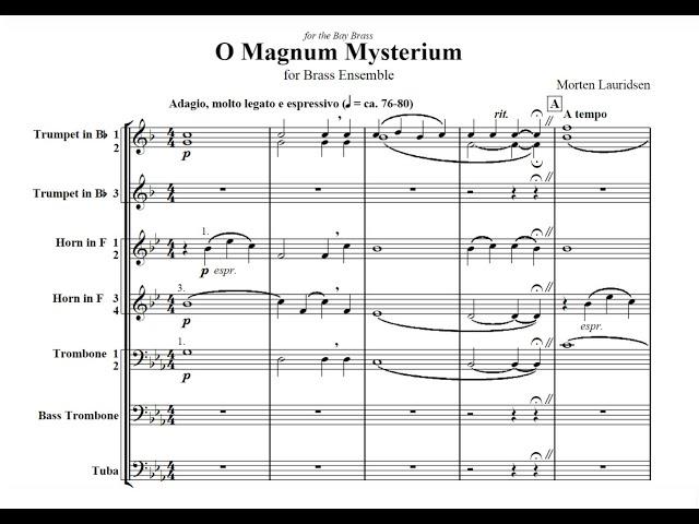 Lauridsen - O Magnum Mysterium (Version for Brass Ensemble) [Score]