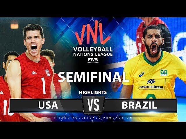 USA vs Brazil | SEMIFINAL | Highlights | Men's VNL 2019