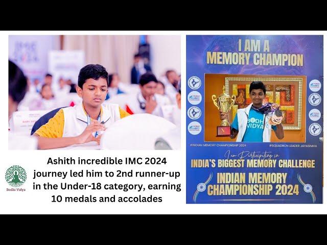 Ashith incredible IMC 2024 journey led him to 2nd runner-up in the Under-18 category