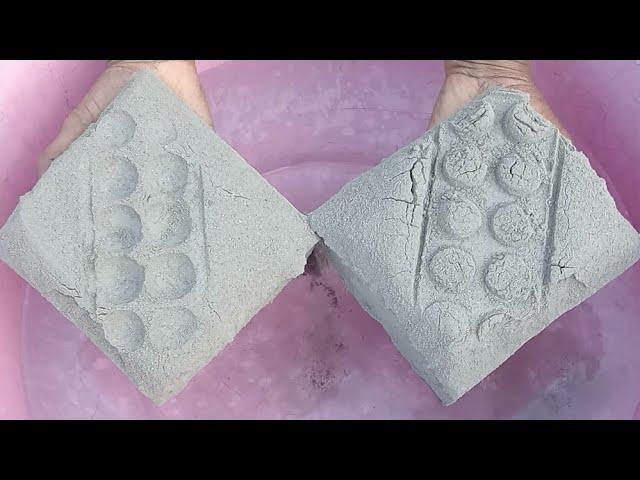 ASMR very soft sand and pure cement black  powdery silky smooth dipping crumble in 