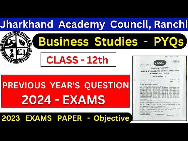 Bst class 12th PYQs 2023 exams/Jac board bst class 12th/bst pyqs 2023/by rahul commerce academy