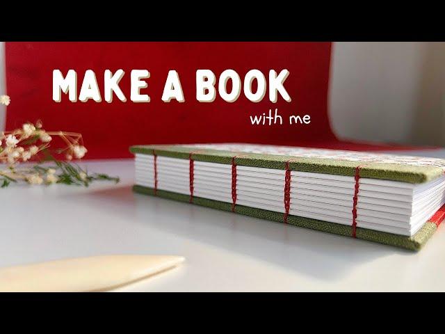 Make a rose book with me  bookbinding with gentle music