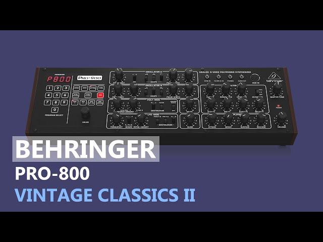 BEHRINGER PRO-800 - VINTAGE CLASSICS II SOUNDPACK (100 patches)