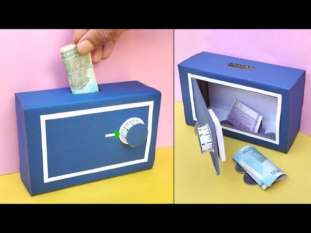 How to make cardboard safe locker | Cardboard money bank